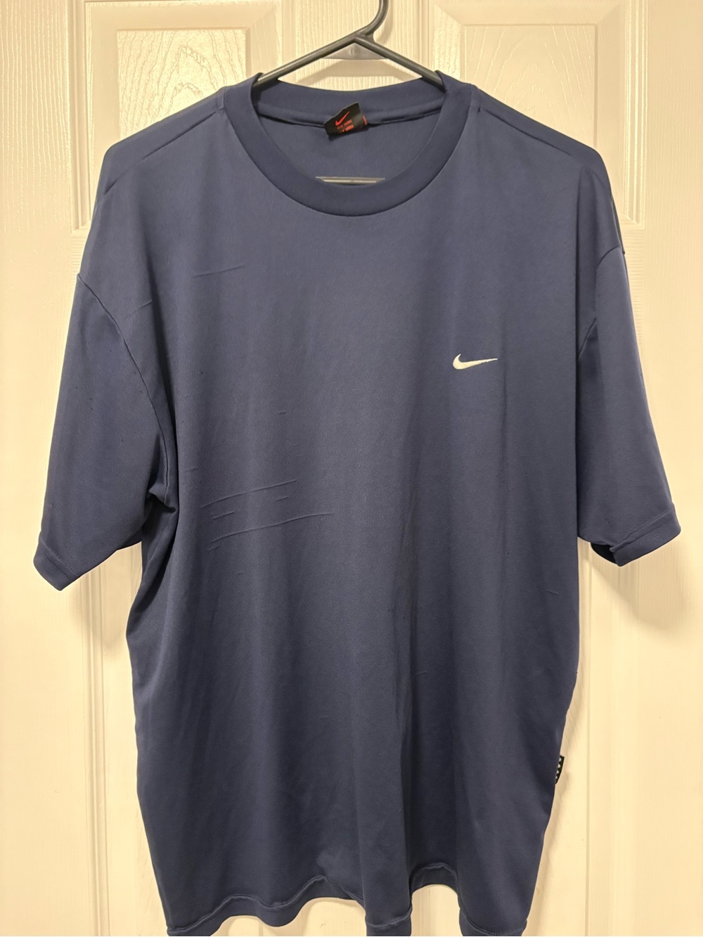 Nike Men's Royal Blue Short Sleeve Crew Shirt with Swoosh